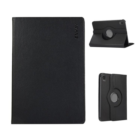 For iPad mini 2024 / mini 6 ENKAY 360 Degree Rotation Litchi Leather Smart Tablet Case(Black) by ENKAY