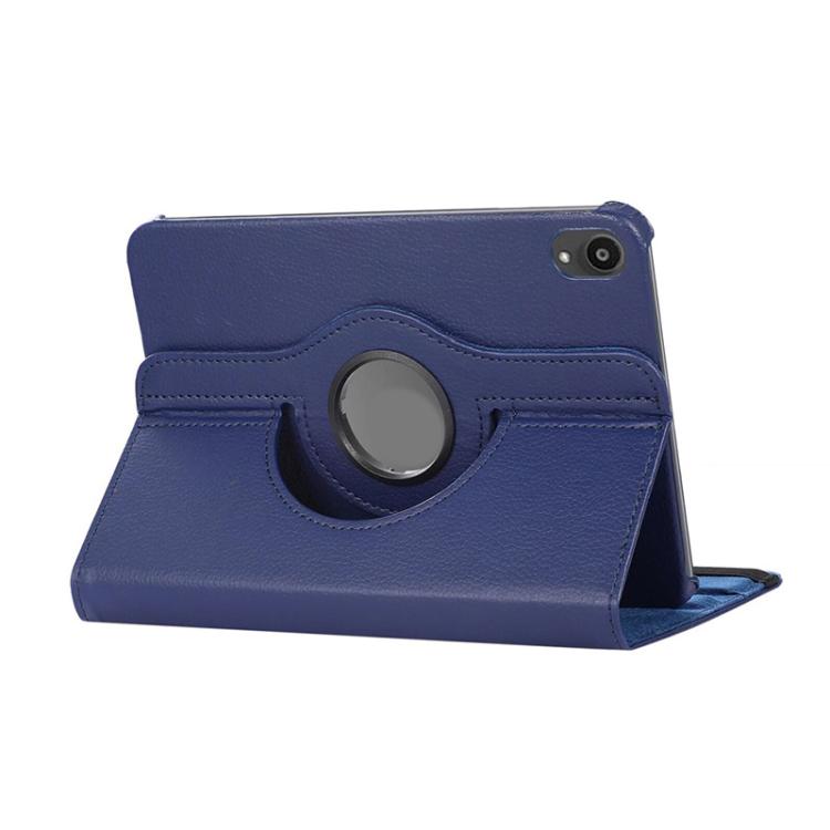 For iPad mini 2024 / mini 6 ENKAY 360 Degree Rotation Litchi Leather Smart Tablet Case(Dark Blue) by ENKAY