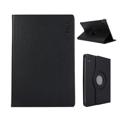 For iPad Pro 13 2025 / 2024 ENKAY 360 Degree Rotation Litchi Leather Smart Tablet Case(Black) by ENKAY