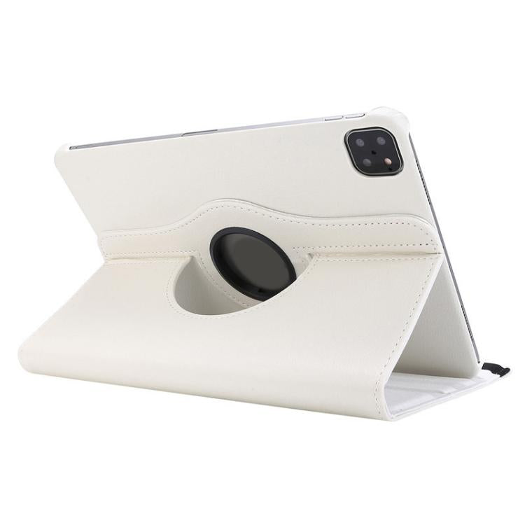 For iPad Pro 13 2025 / 2024 ENKAY 360 Degree Rotation Litchi Leather Smart Tablet Case(White) by ENKAY