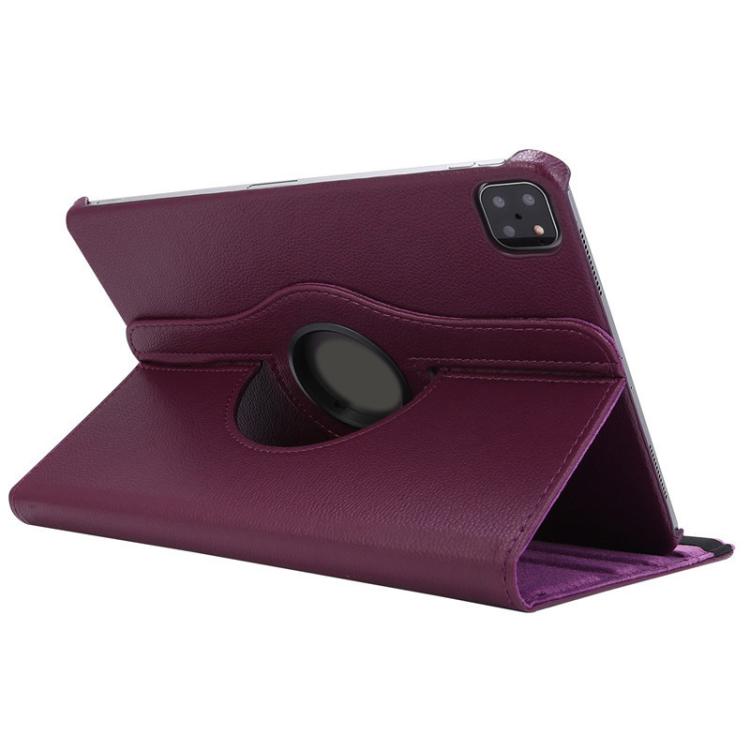 For iPad Pro 11 2025 / 2024 ENKAY 360 Degree Rotation Litchi Leather Smart Tablet Case(Dark Purple) by ENKAY