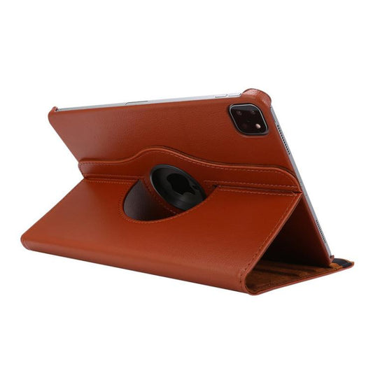 For iPad Pro 11 2025 / 2024 ENKAY 360 Degree Rotation Litchi Leather Smart Tablet Case(Brown) by ENKAY