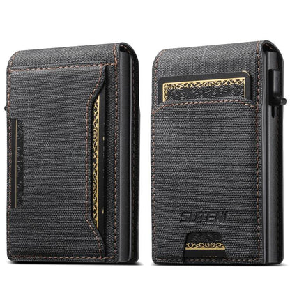 Suteni Denim Pattern Button Automatically Pops Out the Card Box(Black) by Suteni