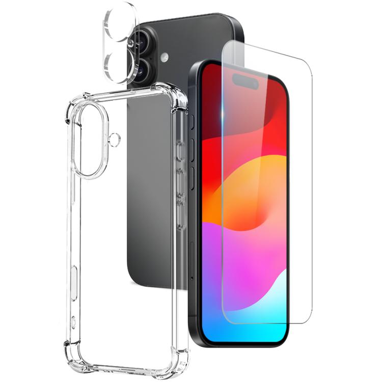 For iPhone 17 NORTHJO 3 in 1 TPU Airbag Shockproof Phone Case with Screen Protector Lens Film(Clear) by NORTHJO