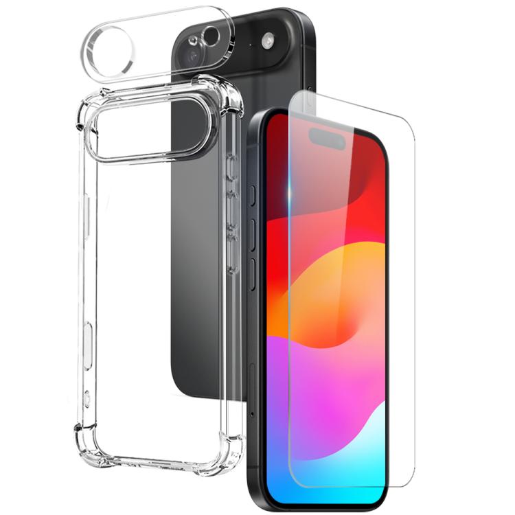 For iPhone Air NORTHJO 3 in 1 TPU Airbag Shockproof Phone Case with Screen Protector Lens Film(Clear) by NORTHJO
