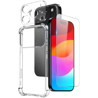 For iPhone 17 Pro Max NORTHJO 3 in 1 TPU Airbag Shockproof Phone Case with Screen Protector Lens Film(Clear) by NORTHJO