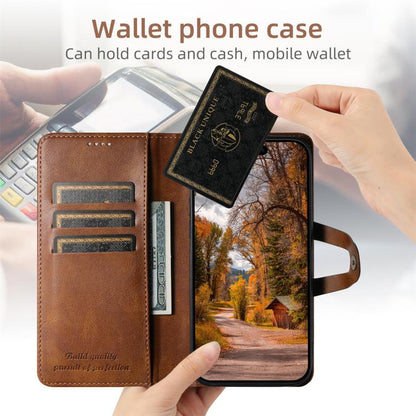 For iPhone 15 Pro Suteni Q-03 Oil Wax Magnetic Clasp Leather Phone Case(Brown) by Suteni