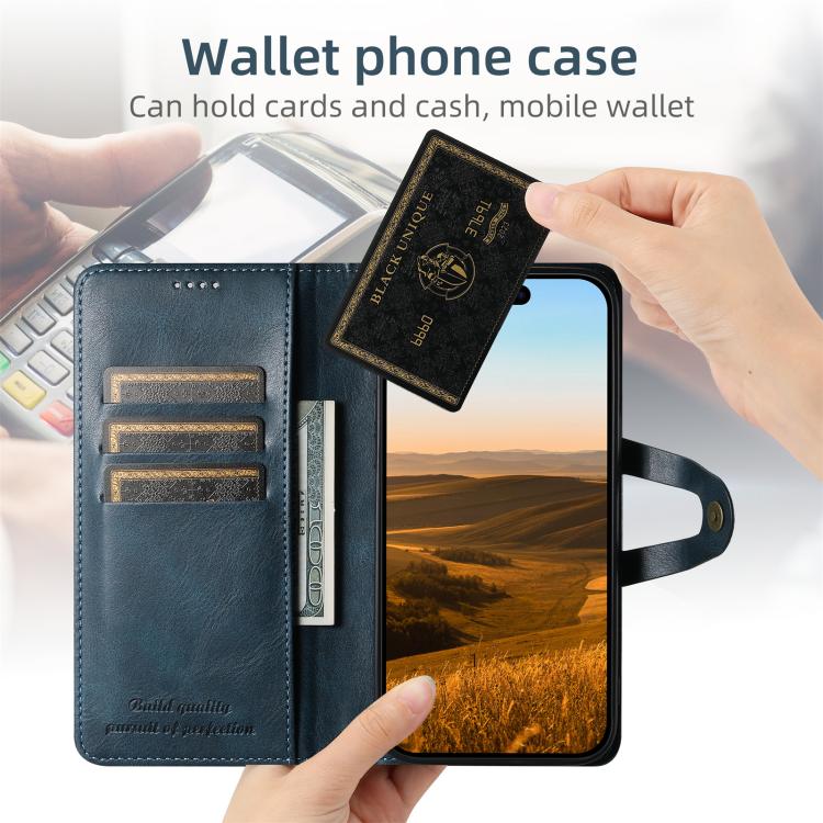 For iPhone 11 Pro Max Suteni Q-03 Oil Wax Magnetic Clasp Leather Phone Case(Blue) by Suteni