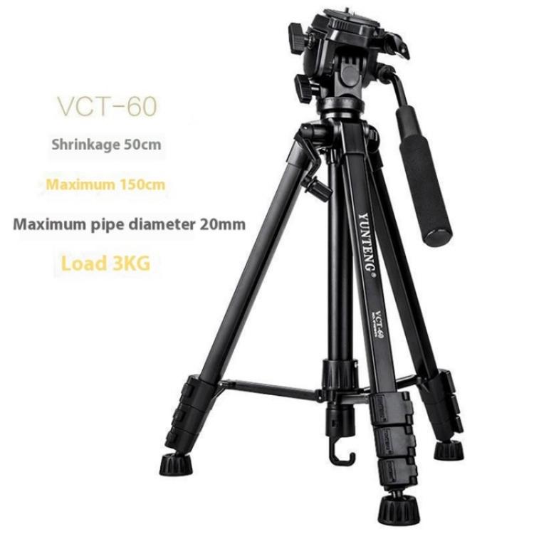 YUNTENG VCT-60 Retractable Tripod Stand For Smartphones DSLR Mirrorless Cameras by YUNTENG