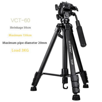 YUNTENG VCT-60 Retractable Tripod Stand For Smartphones DSLR Mirrorless Cameras by YUNTENG