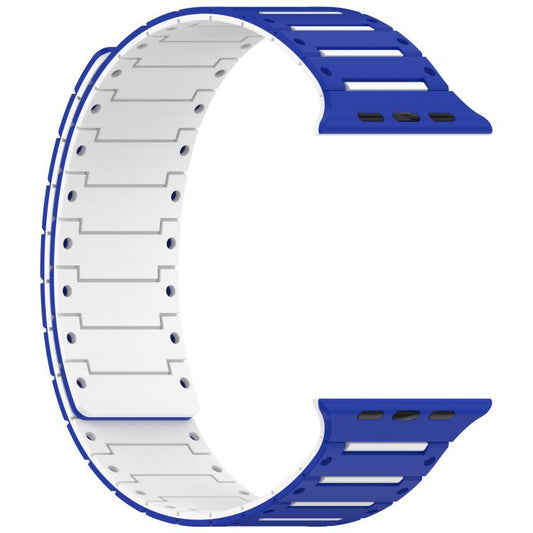 For Apple Watch 46mm / 49mm / 45mm / 44mm Colorful Spirit Piano Soft Magnetic Two-tone Watch Band(Blue White) by bashfashion