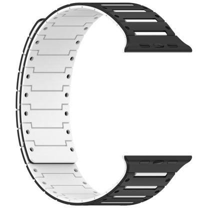 For Apple Watch 46mm / 49mm / 45mm / 44mm Colorful Spirit Piano Soft Magnetic Two-tone Watch Band(Black White) by bashfashion