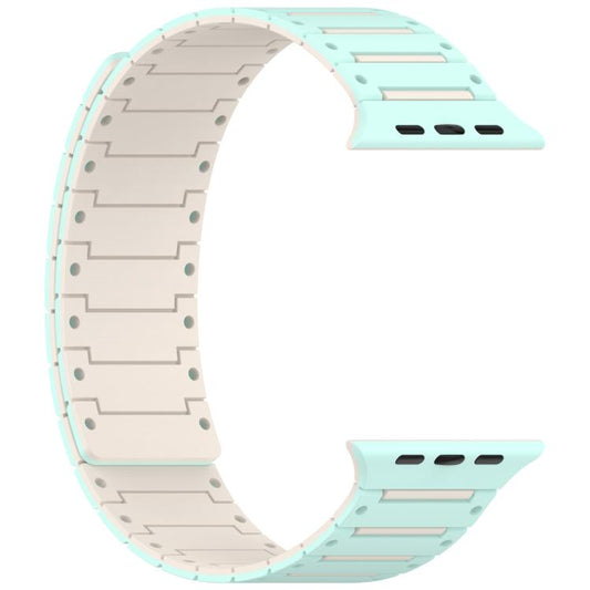 For Apple Watch 46mm / 49mm / 45mm / 44mm Colorful Spirit Piano Soft Magnetic Two-tone Watch Band(Mint Starlight) by bashfashion