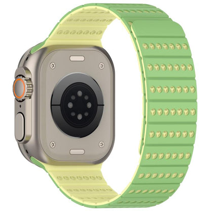 For Apple Watch 42mm / 41mm / 40mm / 38mm Honeycomb Magnetic Watch Band(Official Mint Yellow) by bashfashion