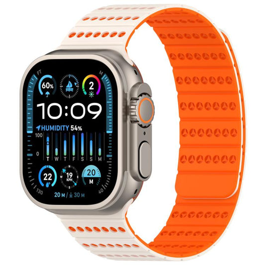 For Apple Watch 42mm / 41mm / 40mm / 38mm Honeycomb Magnetic Watch Band(Starlight Orange) by bashfashion