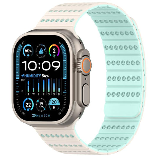 For Apple Watch 42mm / 41mm / 40mm / 38mm Honeycomb Magnetic Watch Band(Starlight Mint) by bashfashion