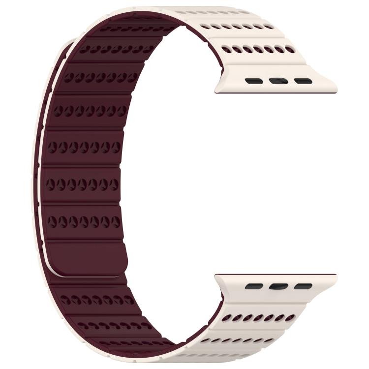 For Apple Watch 42mm / 41mm / 40mm / 38mm Honeycomb Magnetic Watch Band(Starlight Burgundy) by bashfashion