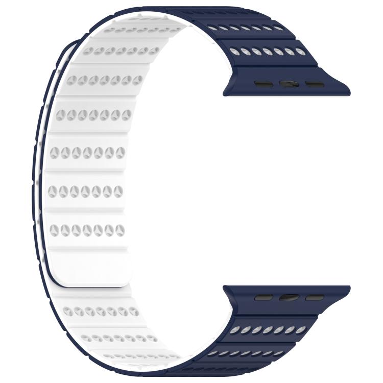 For Apple Watch 46mm / 49mm / 45mm / 44mm Honeycomb Magnetic Watch Band(Deep Blue White) by bashfashion
