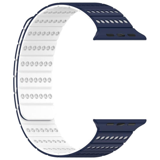 For Apple Watch 46mm / 49mm / 45mm / 44mm Honeycomb Magnetic Watch Band(Deep Blue White) by bashfashion