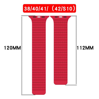 For Apple Watch 46mm / 49mm / 45mm / 44mm Honeycomb Magnetic Watch Band(Burgundy Frosted) by bashfashion