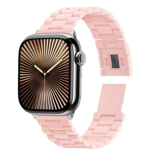 For Apple Watch 42mm / 41mm / 40mm / 38mm Candy Three-bead Magnetic Buckle PC Watch Band(Light Pink) by bashfashion