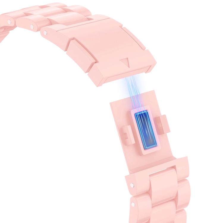 For Apple Watch 42mm / 41mm / 40mm / 38mm Candy Three-bead Magnetic Buckle PC Watch Band(Light Pink) by bashfashion