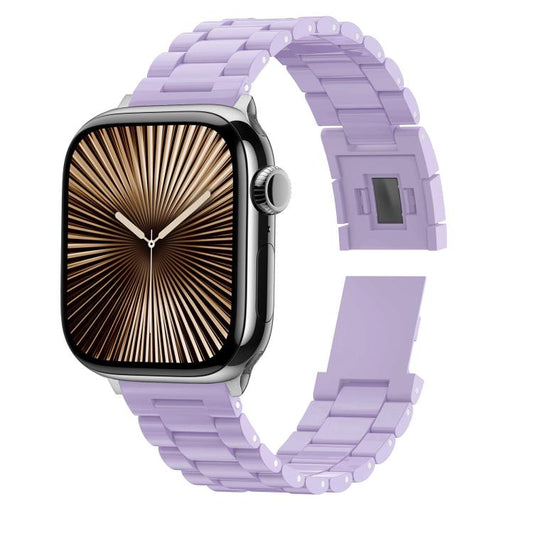 For Apple Watch 42mm / 41mm / 40mm / 38mm Candy Three-bead Magnetic Buckle PC Watch Band(Light Purple) by bashfashion