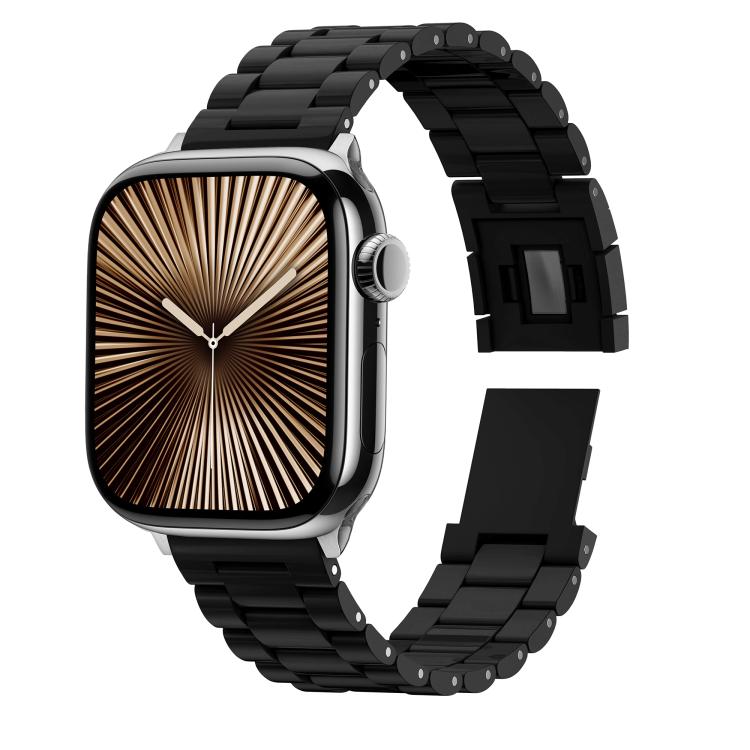 For Apple Watch 42mm / 41mm / 40mm / 38mm Candy Three-bead Magnetic Buckle PC Watch Band(Black) by bashfashion