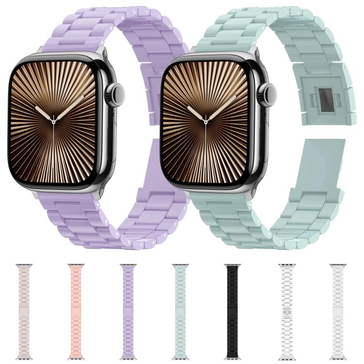 For Apple Watch 42mm / 41mm / 40mm / 38mm Candy Three-bead Magnetic Buckle PC Watch Band(Light Purple) by bashfashion