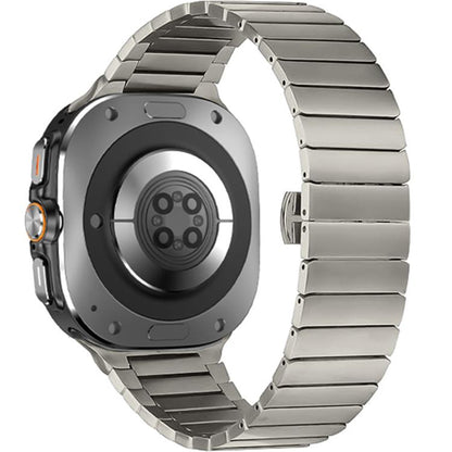 For Samsung Galaxy Watch Ultra 47mm / Ultra 2025 One-bead Butterfly Buckle Stainless Steel Watch Band(Titanium) by bashfashion