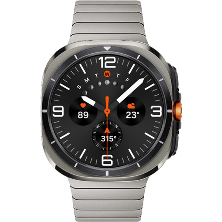 For Samsung Galaxy Watch Ultra 47mm / Ultra 2025 One-bead Butterfly Buckle Stainless Steel Watch Band(Titanium) by bashfashion