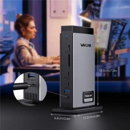 WAVLINK WL-UG69PD13Pro DisplayLink Docking Station 15 in 1 USB-C Hub for MacBook Laptop(US Plug) by WAVLINK