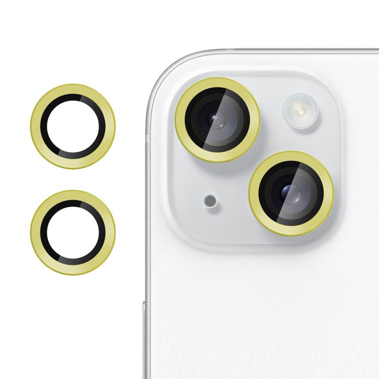For iPhone 15 Kalebol No Flicker Ultra-Thin Individual Camera Lens Tempered Glass Film(Gold) by Kalebol