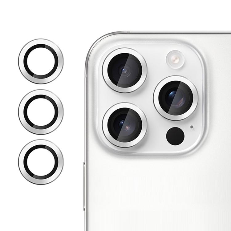 For iPhone 15 Pro Kalebol No Flicker Ultra-Thin Individual Camera Lens Tempered Glass Film(Silver) by Kalebol