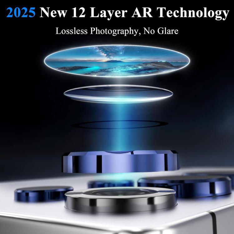 For iPhone 15 Pro Kalebol No Flicker Ultra-Thin Individual Camera Lens Tempered Glass Film(Silver) by Kalebol