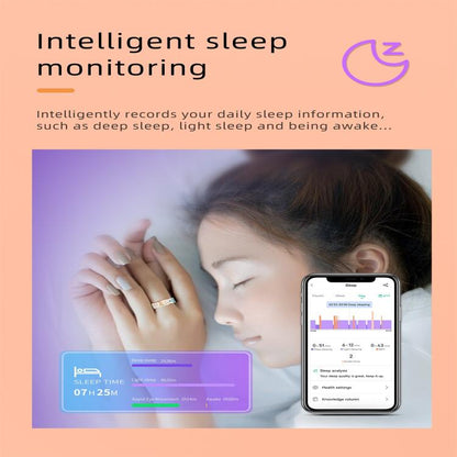 R18 SIZE 10 Smart Ring, Support Heart Rate / Blood Oxygen / Sleep / Care For Faimilies(Rose Gold) by bashfashion