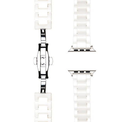 For Apple Watch 42mm / 41mm / 40mm / 38mm Tank Grain Ceramics Watch Band(White) by bashfashion