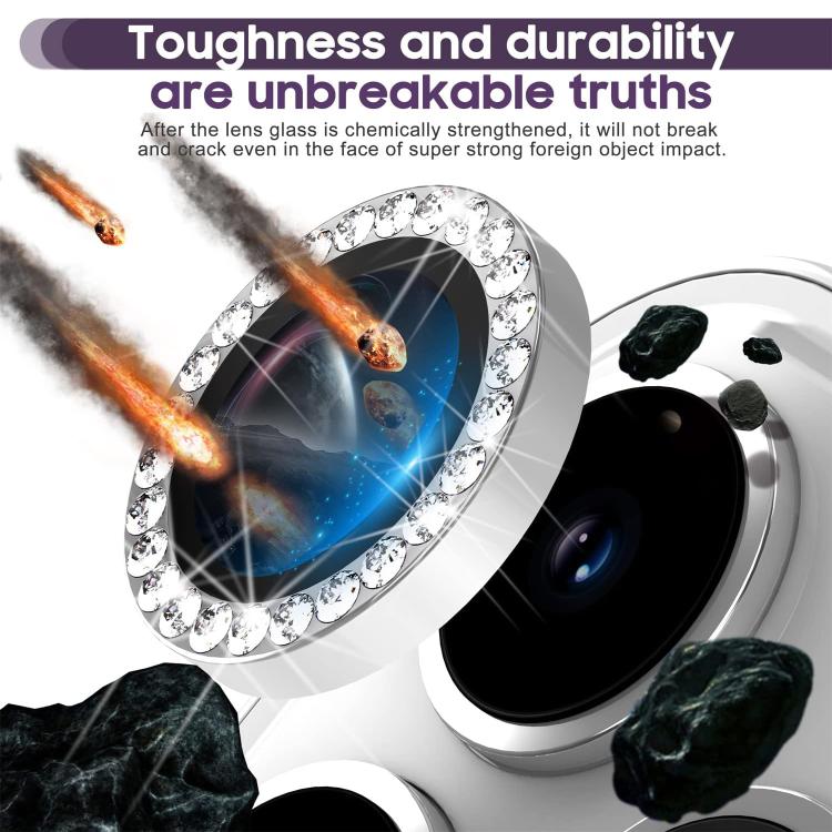 For iPhone 13 Kalebol Individual Camera Lens Diamond Ring Protector(Silver) by Kalebol