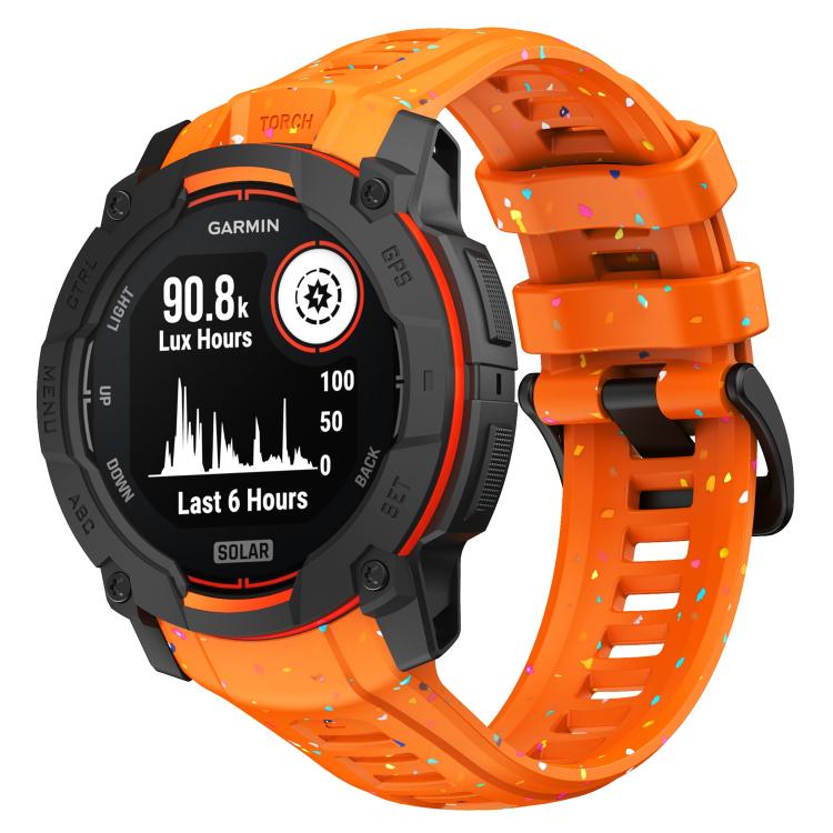 For Garmin Instinct 3 AMOLED / Solar 50mm Eco-Friendly Granular Colorful Dots Silicone Watch Band(Orange) by bashfashion