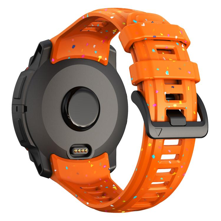 For Garmin Instinct 3 AMOLED / Solar 50mm Eco-Friendly Granular Colorful Dots Silicone Watch Band(Orange) by bashfashion