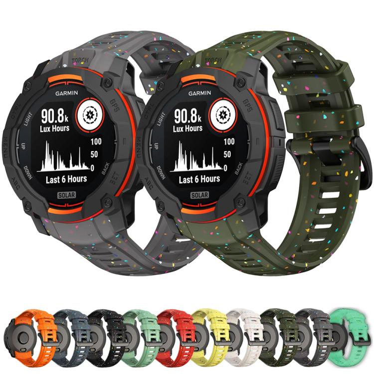 For Garmin Instinct 3 AMOLED / Solar 50mm Eco-Friendly Granular Colorful Dots Silicone Watch Band(Orange) by bashfashion