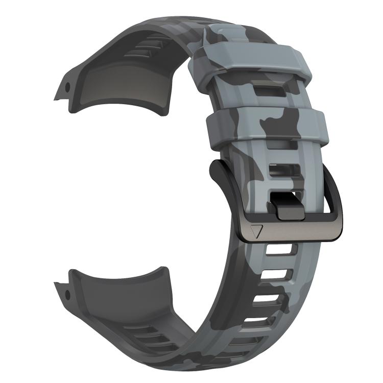 For Garmin Instinct 3 AMOLED / Solar 50mm Camouflage Printed Silicone Watch Band(Black Gray) by bashfashion