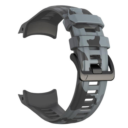 For Garmin Instinct 3 AMOLED / Solar 50mm Camouflage Printed Silicone Watch Band(Black Gray) by bashfashion