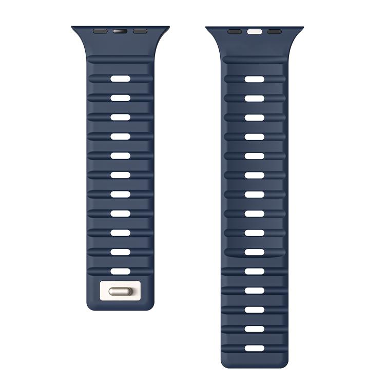 For Apple Watch 46mm / 49mm / 45mm / 44mm Norman Magnetic Silicone Watch Band(Dark Blue) by bashfashion