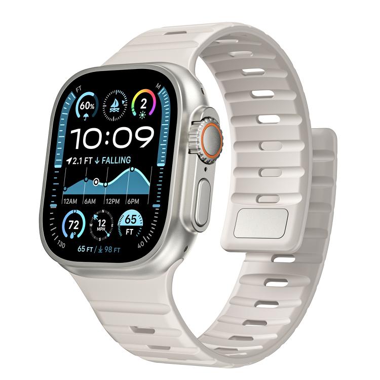 For Apple Watch 42mm / 41mm / 40mm / 38mm Norman Magnetic Silicone Watch Band(Starlight) by bashfashion