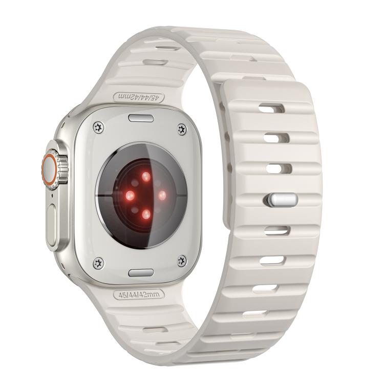 For Apple Watch 42mm / 41mm / 40mm / 38mm Norman Magnetic Silicone Watch Band(Starlight) by bashfashion