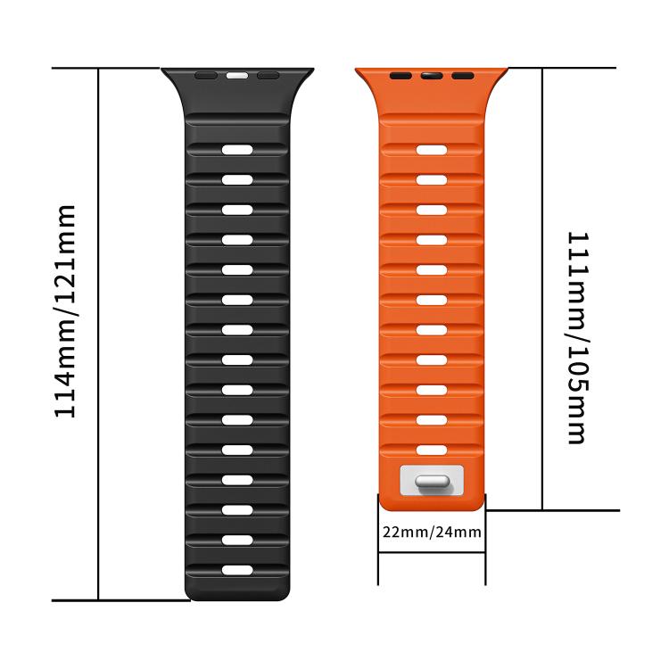 For Apple Watch 42mm / 41mm / 40mm / 38mm Norman Magnetic Silicone Watch Band(White Black) by bashfashion