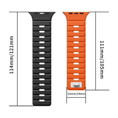 For Apple Watch 46mm / 49mm / 45mm / 44mm Norman Magnetic Silicone Watch Band(Black) by bashfashion