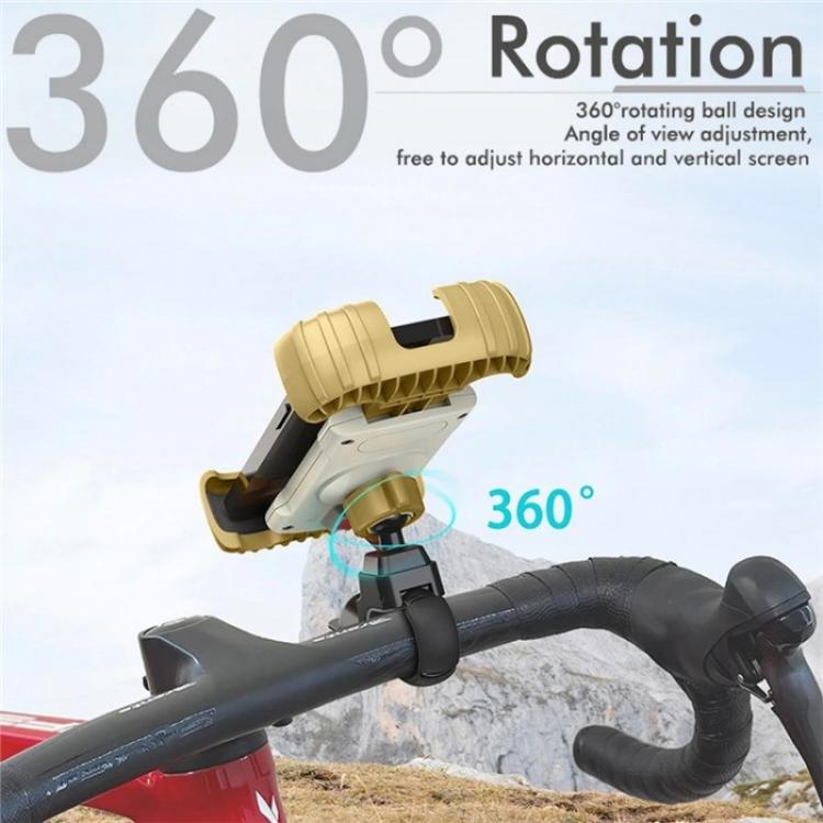 Z012 360 Degree Rotation Universal Cellphone Holder Motorcycle Bicycle Handlebar Phone Mount(Khaki) by bashfashion