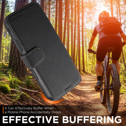 For iPhone 17 Pro Suteni Q05 2-in-1 Multi-function MagSafe Wallet Litchi Leather Phone Case(Black) by Suteni